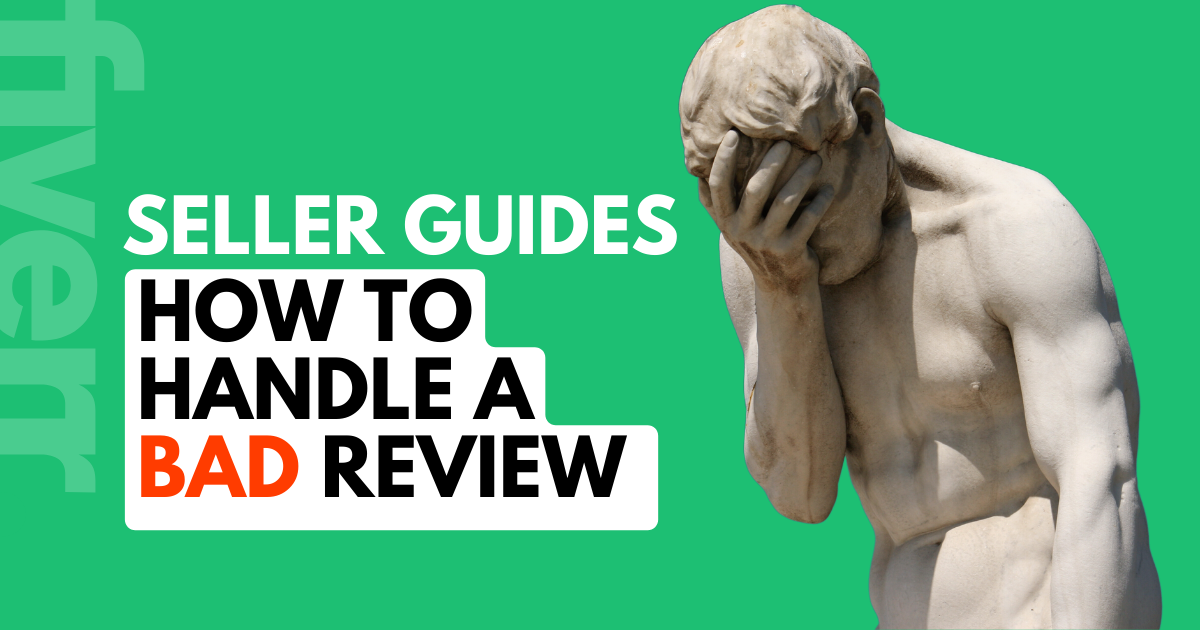 statue facepalming over bad review on fiverr