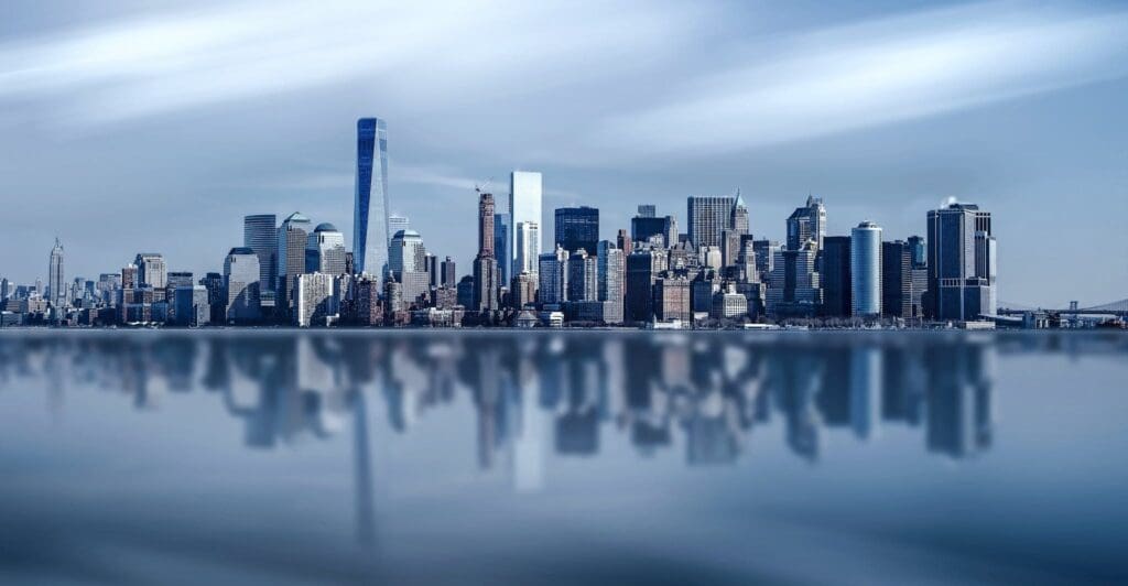 A photo of the NYC skyline