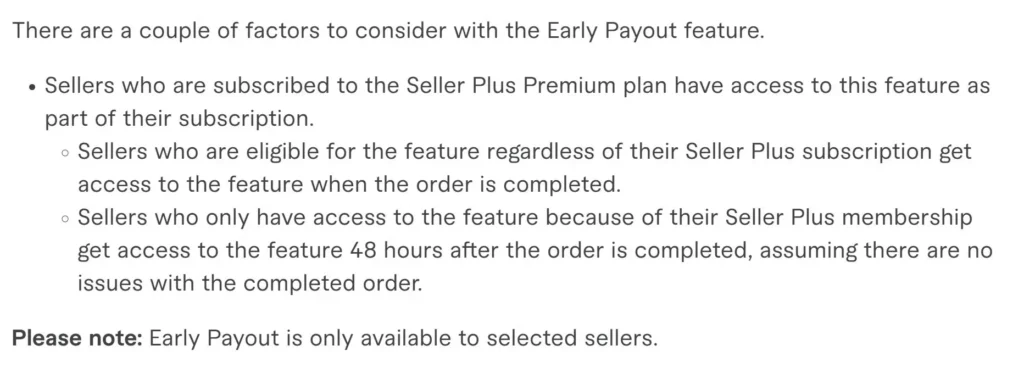 Early Payout explained by Fiverr