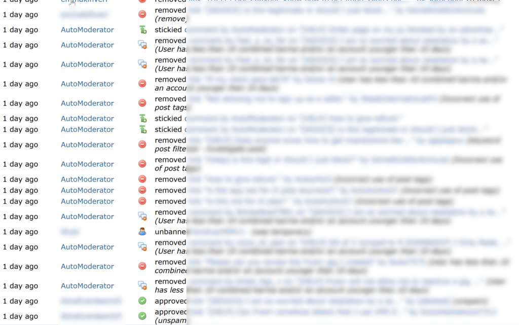 r/fiverr mod log removing posts that promote fiverr gigs on Reddit