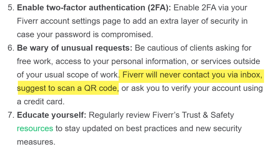 fiverr qr code statement